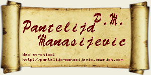 Pantelija Manasijević vizit kartica